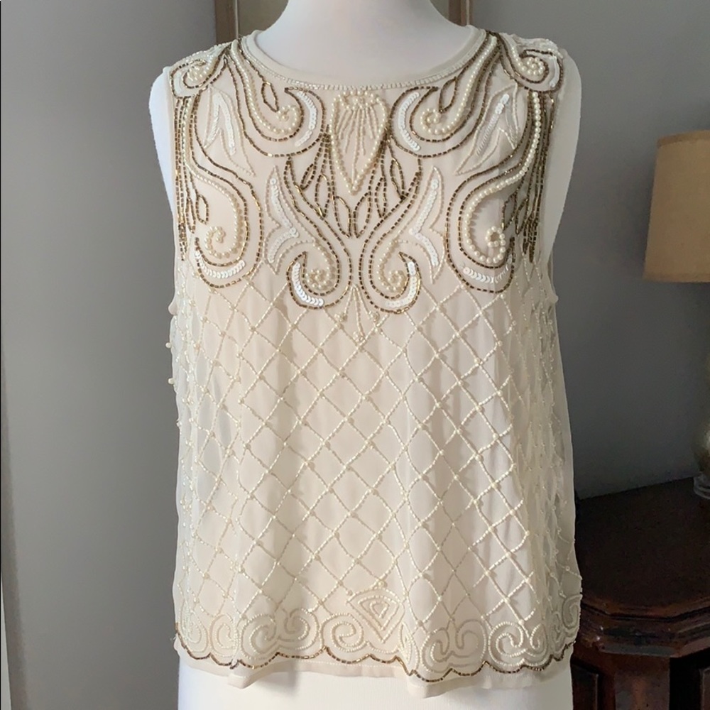 Forever 21 Sheer beaded top - NWT SZ Med